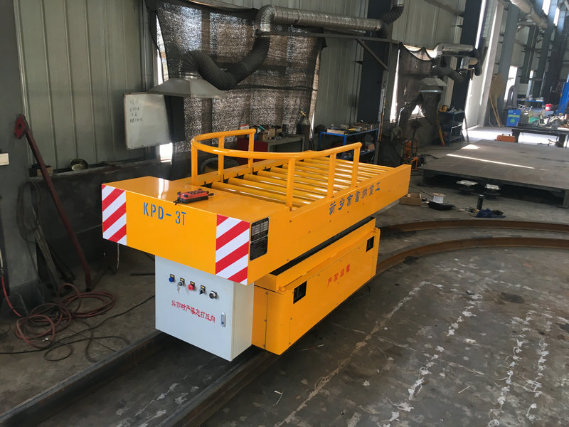 3T Rail Turning Electric Flat Cart med elevator