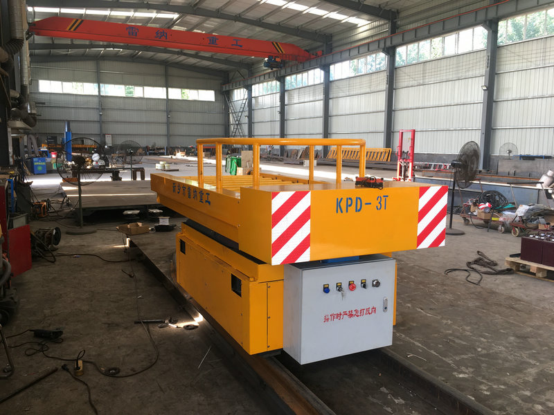 3T Rail Turning Electric Flat Cart med elevator