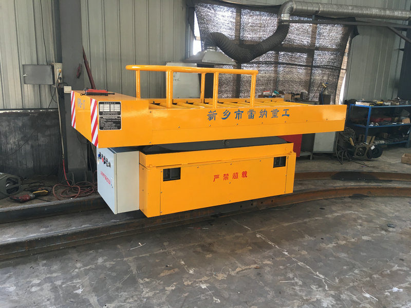 3T Rail Turning Electric Flat Cart med elevator